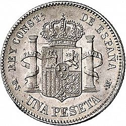 Large Reverse for 1 Peseta 1883 coin
