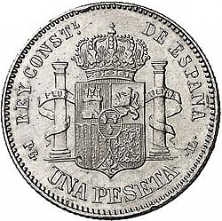 Large Reverse for 1 Peseta 1893 coin