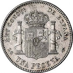 Large Reverse for 1 Peseta 1899 coin