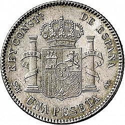 Large Reverse for 1 Peseta 1901 coin
