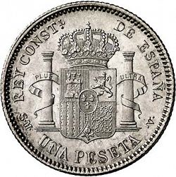 Large Reverse for 1 Peseta 1904 coin
