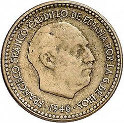 Large Obverse for 1 Peseta 1946 coin