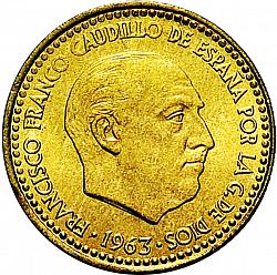 Large Obverse for 1 Peseta 1963 coin