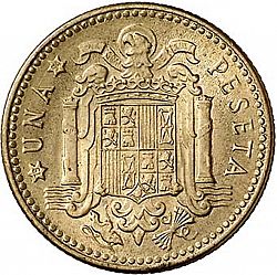 Large Reverse for 1 Peseta 1953 coin