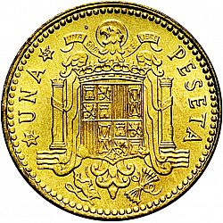 Large Reverse for 1 Peseta 1963 coin