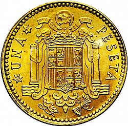 Large Reverse for 1 Peseta 1963 coin