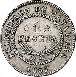 Large Reverse for 1 Peseta 1837 coin