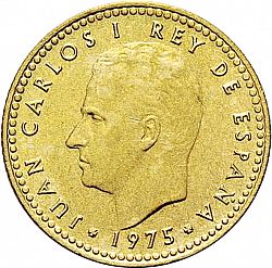 Large Obverse for 1 Peseta 1975 coin
