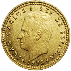 Large Obverse for 1 Peseta 1975 coin