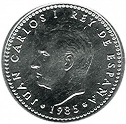 Large Obverse for 1 Peseta 1985 coin