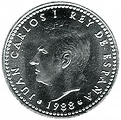 Large Obverse for 1 Peseta 1988 coin