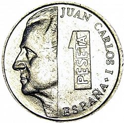 Large Obverse for 1 Peseta 1990 coin