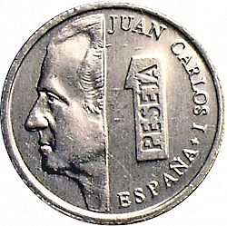 Large Obverse for 1 Peseta 1998 coin