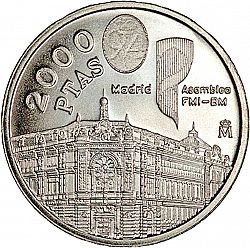 Large Reverse for 2000 Pesetas 1994 coin