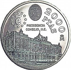 Large Reverse for 2000 Pesetas 1995 coin