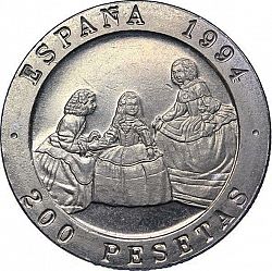 Large Obverse for 200 Pesetas 1994 coin