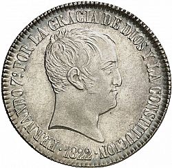 Large Obverse for 20 Reales 1822 coin