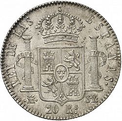 Large Reverse for 20 Reales 1823 coin