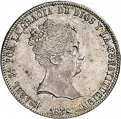 Large Obverse for 20 Reales 1838 coin