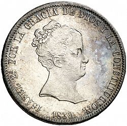 Large Obverse for 20 Reales 1839 coin