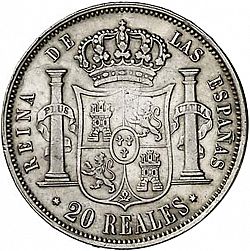 Large Reverse for 20 Reales 1852 coin
