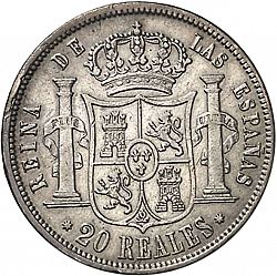 Large Reverse for 20 Reales 1856 coin