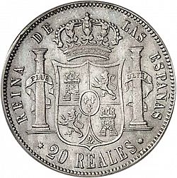 Large Reverse for 20 Reales 1859 coin