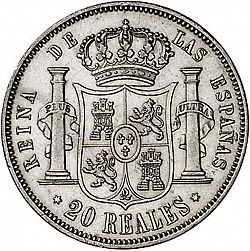 Large Reverse for 20 Reales 1859 coin