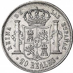 Large Reverse for 20 Reales 1862 coin