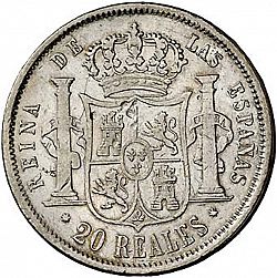 Large Reverse for 20 Reales 1862 coin