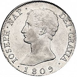 Large Obverse for 20 Reales 1809 coin