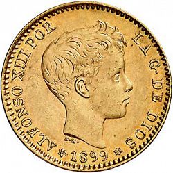 Large Obverse for 20 Pesetas 1899 coin