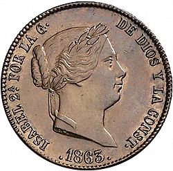 Large Obverse for 25 Céntimos Real 1863 coin