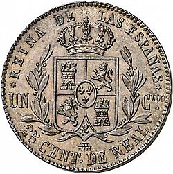 Large Reverse for 25 Céntimos Real 1861 coin