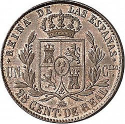 Large Reverse for 25 Céntimos Real 1864 coin
