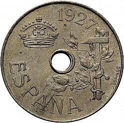 Large Obverse for 25 Céntimos 1927 coin