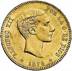 Large Obverse for 25 Pesetas 1879 coin