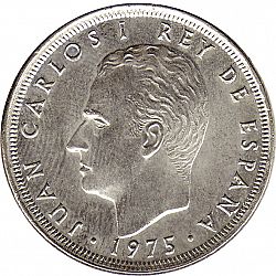 Large Obverse for 25 Pesetas 1975 coin