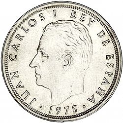 Large Obverse for 25 Pesetas 1975 coin