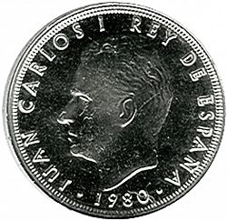 Large Obverse for 25 Pesetas 1980 coin