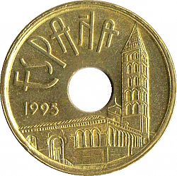 Large Obverse for 25 Pesetas 1995 coin
