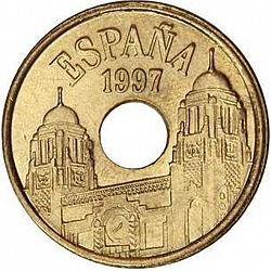 Large Obverse for 25 Pesetas 1997 coin