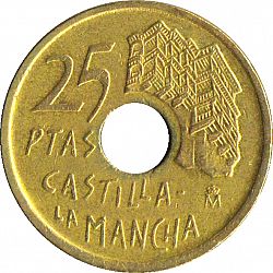 Large Reverse for 25 Pesetas 1996 coin