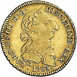 Large Obverse for 2 Escudos 1763 coin