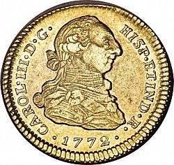 Large Obverse for 2 Escudos 1772 coin