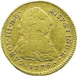 Large Obverse for 2 Escudos 1775 coin