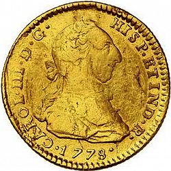 Large Obverse for 2 Escudos 1778 coin