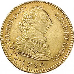 Large Obverse for 2 Escudos 1780 coin