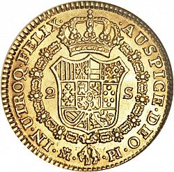 Large Reverse for 2 Escudos 1776 coin