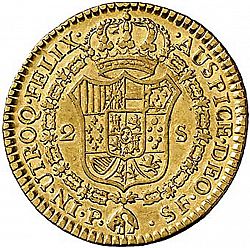 Large Reverse for 2 Escudos 1787 coin